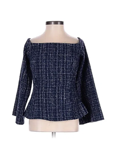 Pre-owned Zara Long Sleeve Blouse In Blue