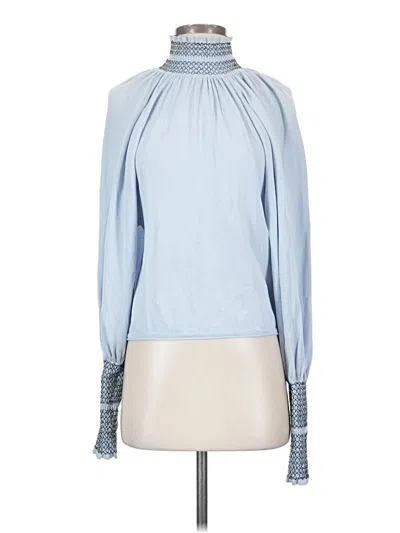 Pre-owned Zara Long Sleeve Blouse In Blue