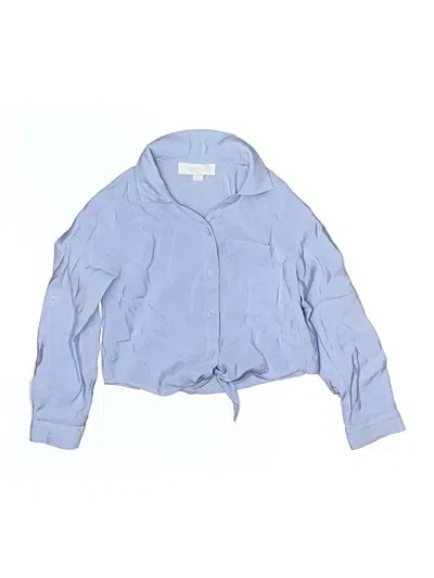 Pre-owned Zara Kids' Long Sleeve Blouse In Blue