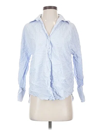Pre-owned Zara Long Sleeve Blouse In Blue