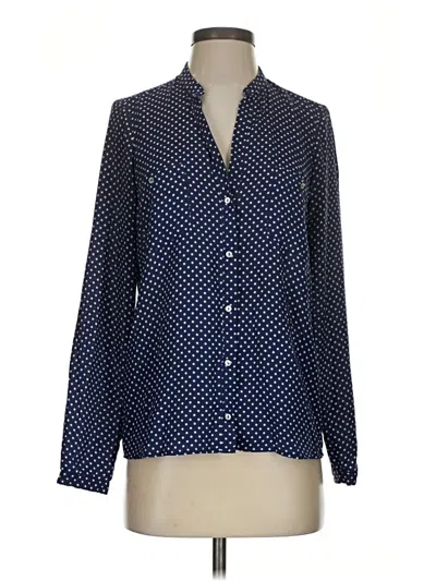 Pre-owned Zara Long Sleeve Blouse In Blue