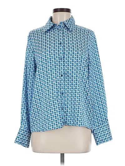Pre-owned Zara Long Sleeve Blouse In Blue
