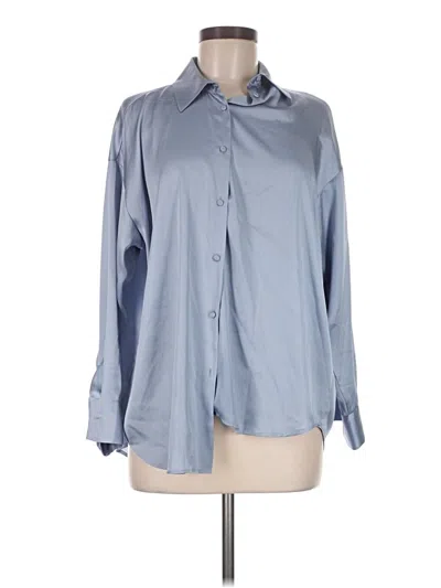 Pre-owned Zara Long Sleeve Blouse In Blue