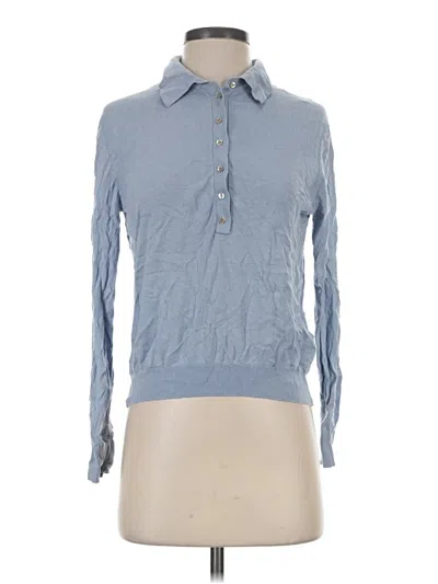 Pre-owned Zara Long Sleeve Blouse In Blue