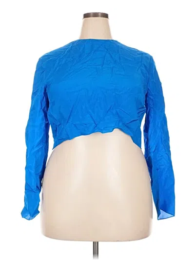 Zara Long Sleeve Blouse In Blue