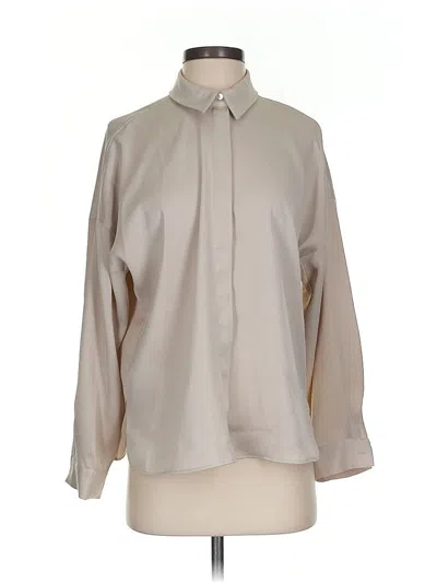 Pre-owned Zara Long Sleeve Blouse In Brown
