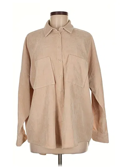 Pre-owned Zara Long Sleeve Blouse In Brown