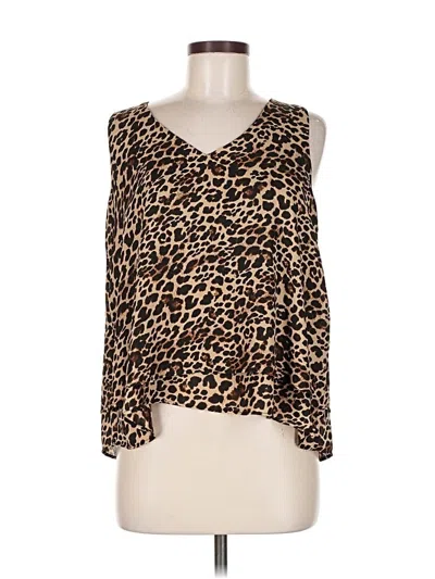 Pre-owned Zara Long Sleeve Blouse In Brown