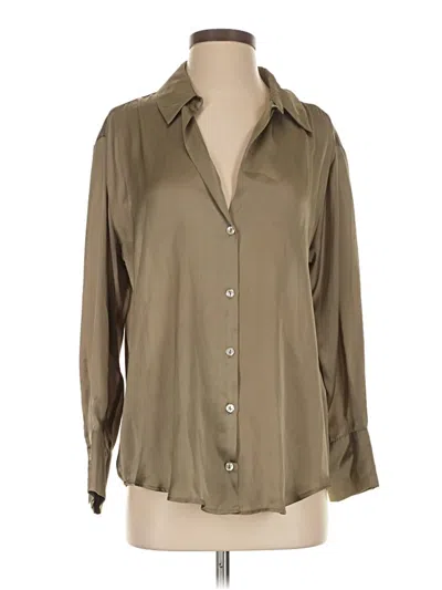 Pre-owned Zara Long Sleeve Blouse In Brown