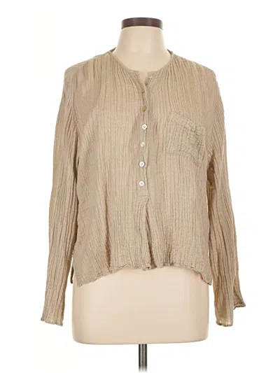 Pre-owned Zara Long Sleeve Blouse In Brown