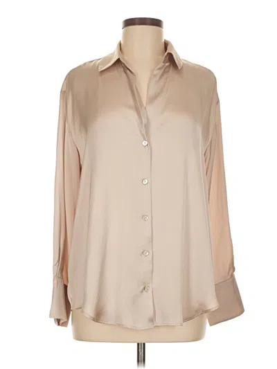 Pre-owned Zara Long Sleeve Blouse In Brown