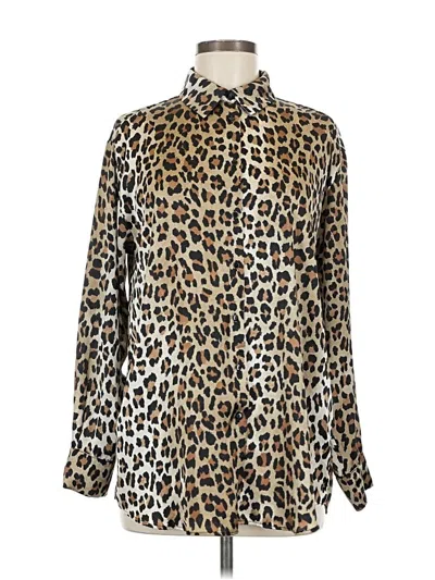 Pre-owned Zara Long Sleeve Blouse In Brown
