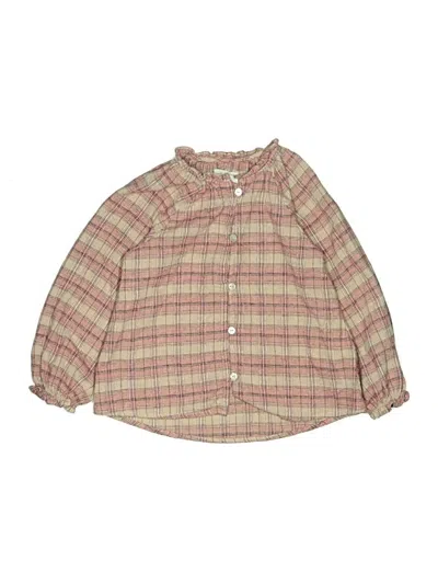 Pre-owned Zara Kids' Long Sleeve Blouse In Brown