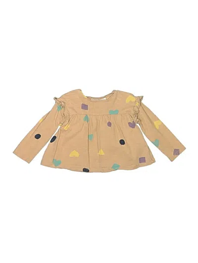 Pre-owned Zara Kids' Long Sleeve Blouse In Brown