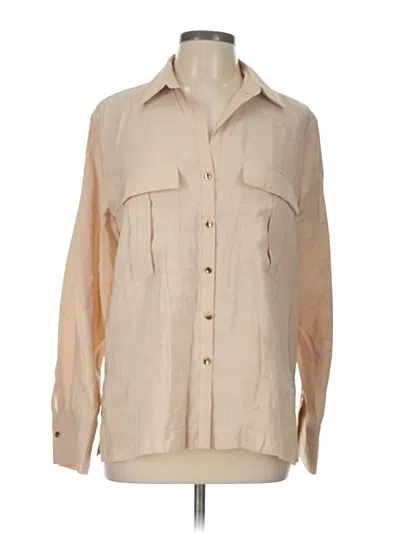 Pre-owned Zara Long Sleeve Blouse In Brown