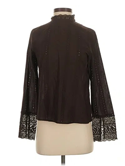 Pre-owned Zara Long Sleeve Blouse In Brown