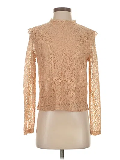 Pre-owned Zara Long Sleeve Blouse In Brown