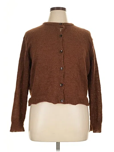 Pre-owned Zara Long Sleeve Blouse In Brown