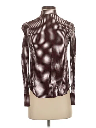 Pre-owned Zara Long Sleeve Blouse In Brown