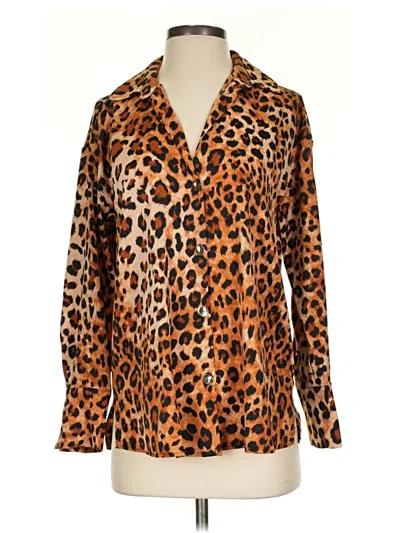 Zara Long Sleeve Blouse In Brown