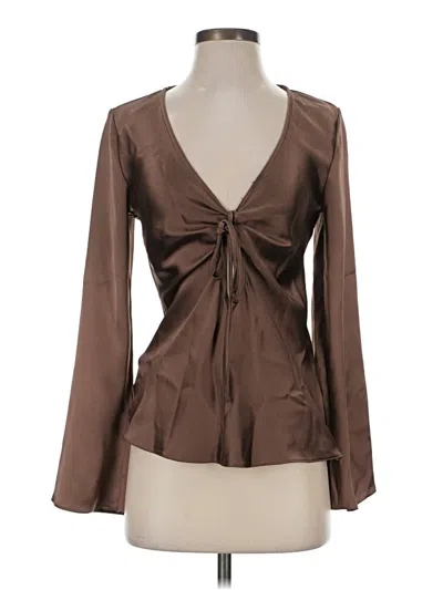 Zara Long Sleeve Blouse In Burgundy
