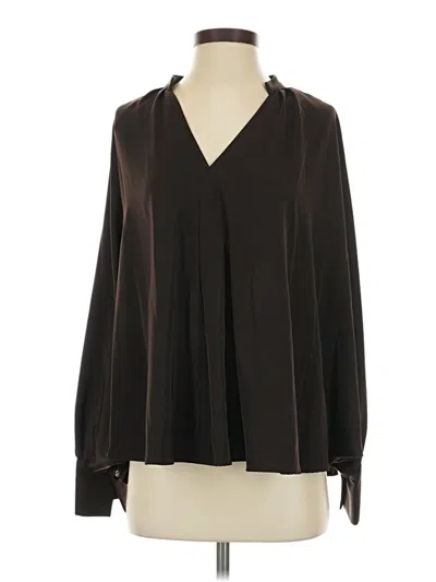 Zara Long Sleeve Blouse In Brown