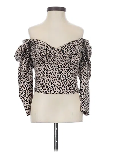 Zara Long Sleeve Blouse In Brown