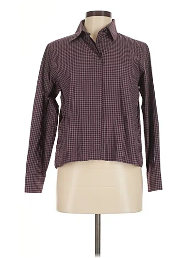 Pre-owned Zara Long Sleeve Blouse In Burgundy
