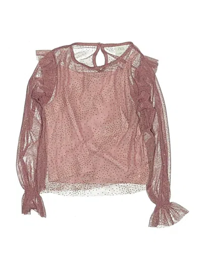 Pre-owned Zara Kids' Long Sleeve Blouse In Burgundy