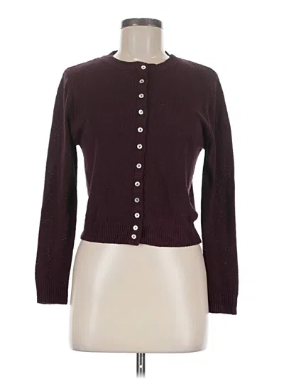 Pre-owned Zara Long Sleeve Blouse In Burgundy