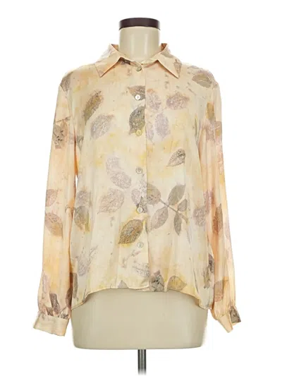 Pre-owned Zara Long Sleeve Blouse In Gold