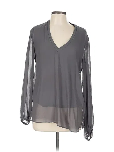Pre-owned Zara Long Sleeve Blouse In Gray