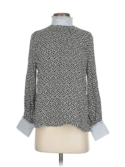 Pre-owned Zara Long Sleeve Blouse In Gray