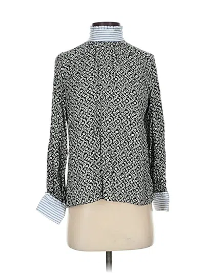 Pre-owned Zara Long Sleeve Blouse In Gray