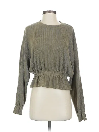 Pre-owned Zara Long Sleeve Blouse In Gray