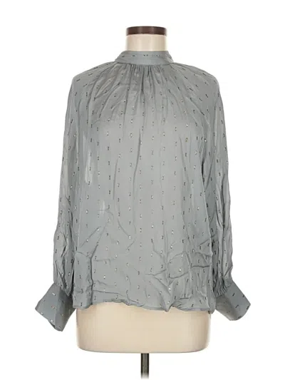 Pre-owned Zara Long Sleeve Blouse In Gray