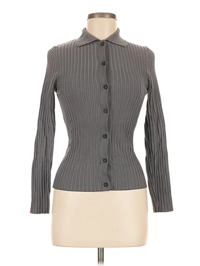 Pre-owned Zara Long Sleeve Blouse In Gray