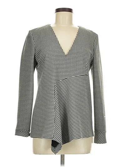 Pre-owned Zara Long Sleeve Blouse In Gray