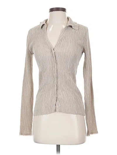 Pre-owned Zara Long Sleeve Blouse In Gray