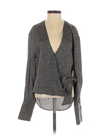Pre-owned Zara Long Sleeve Blouse In Gray