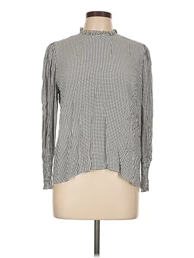 Pre-owned Zara Long Sleeve Blouse In Gray