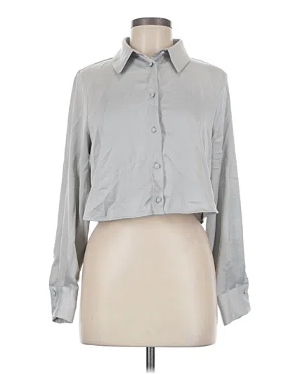 Pre-owned Zara Long Sleeve Blouse In Gray