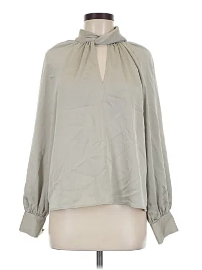 Pre-owned Zara Long Sleeve Blouse In Gray