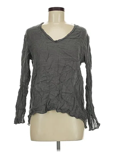 Pre-owned Zara Long Sleeve Blouse In Gray