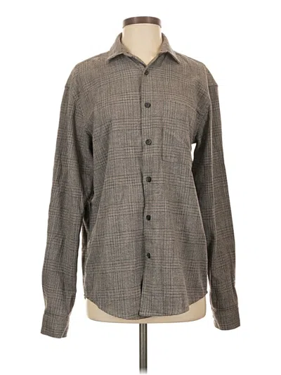 Pre-owned Zara Long Sleeve Blouse In Gray