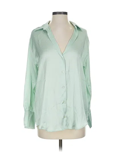 Zara Long Sleeve Blouse In Green