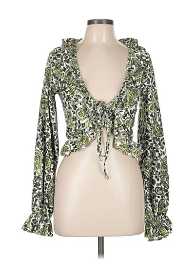 Zara Long Sleeve Blouse In Green