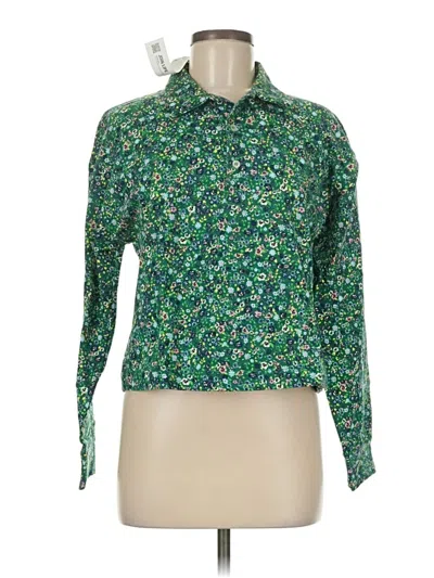 Zara Long Sleeve Blouse In Green