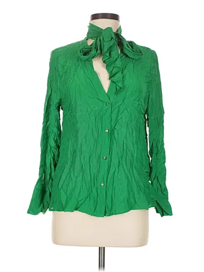 Zara Long Sleeve Blouse In Green