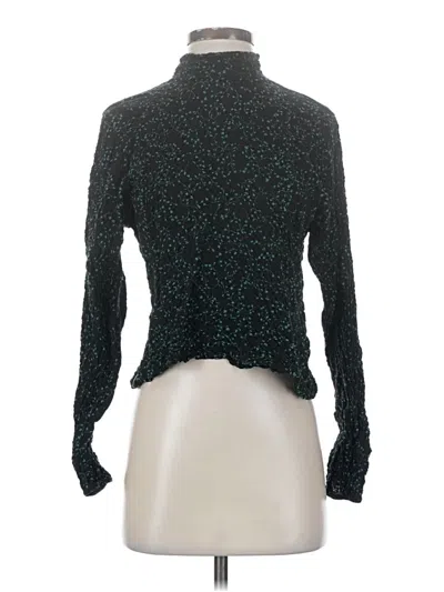 Pre-owned Zara Long Sleeve Blouse In Green